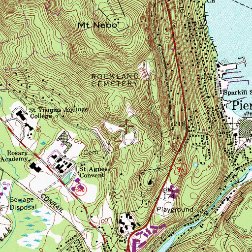 Topographic Map of Rockland Cemetery, NY