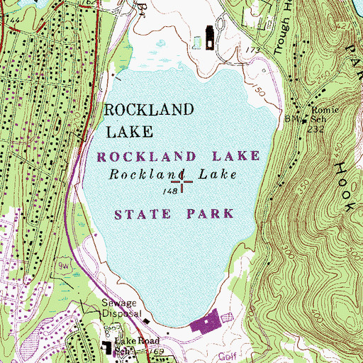 Topographic Map of Rockland Lake, NY