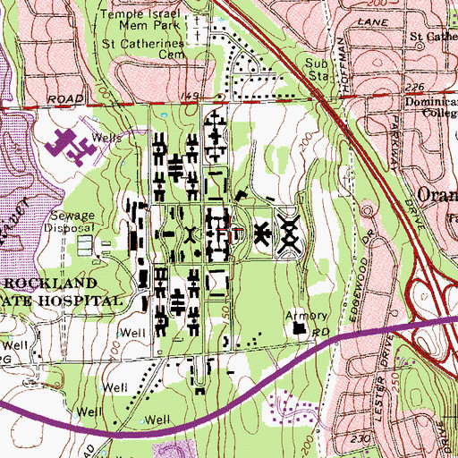 Topographic Map of Rockland Psychiatric Center, NY