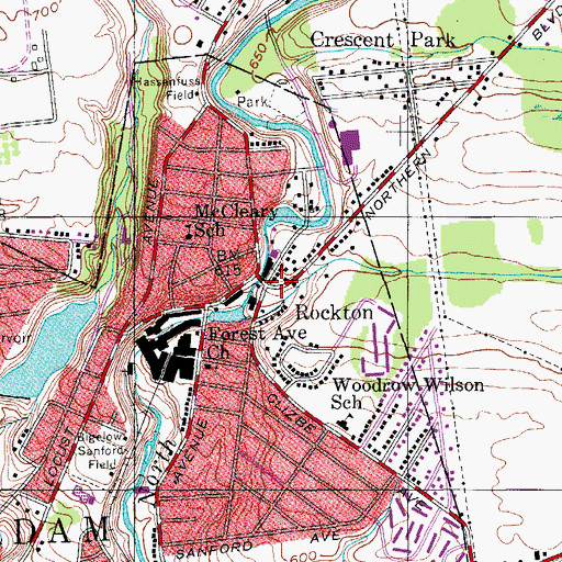 Topographic Map of Rockton, NY