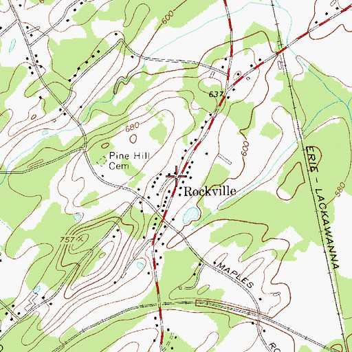 Topographic Map of Rockville, NY