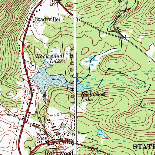 Topographic Map of Rockwood Lake, NY