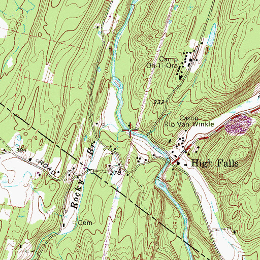 Topographic Map of Rocky Branch, NY