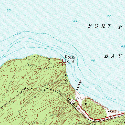 Topographic Map of Rocky Point, NY