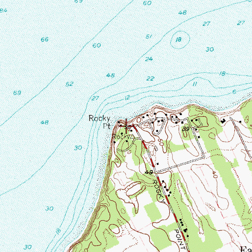 Topographic Map of Rocky Point, NY