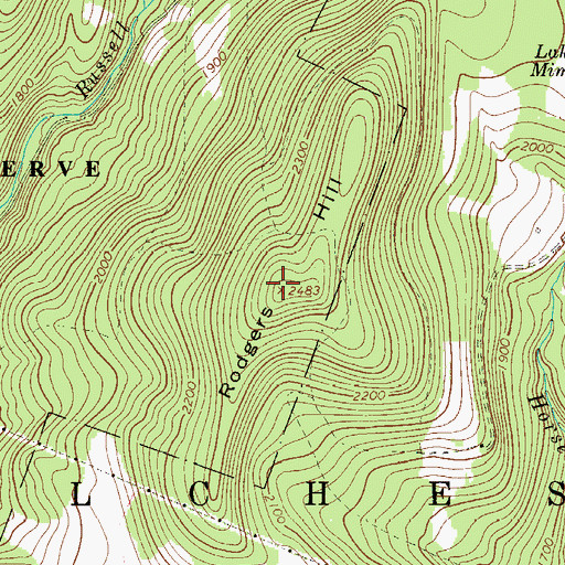Topographic Map of Rodgers Hill, NY