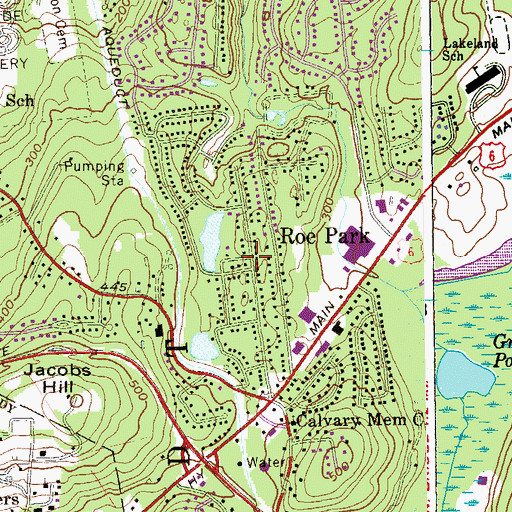Topographic Map of Roe Park, NY