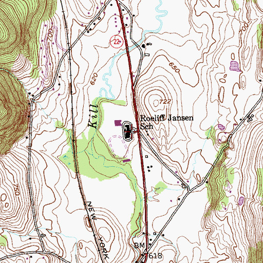 Topographic Map of Roeliff Jansen School, NY
