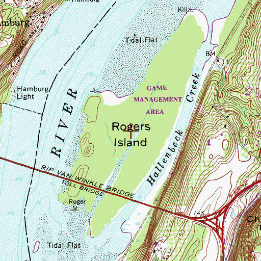 Topographic Map of Rogers Island, NY