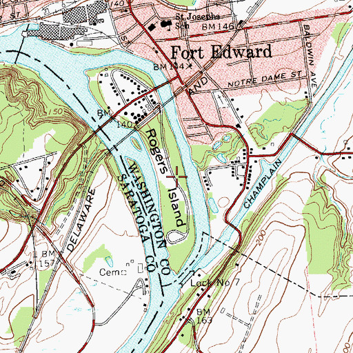 Topographic Map of Rogers Island, NY