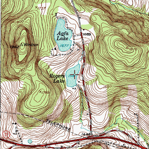 Topographic Map of Rogers Lake, NY