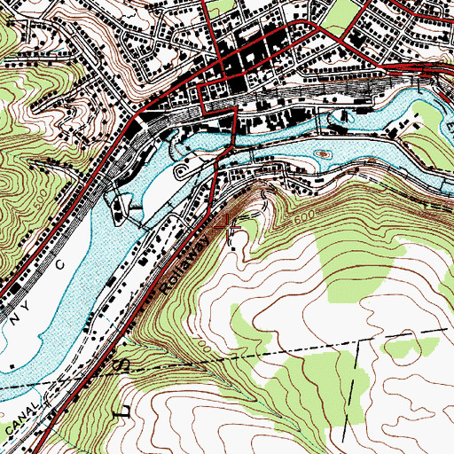 Topographic Map of Rollaway, NY