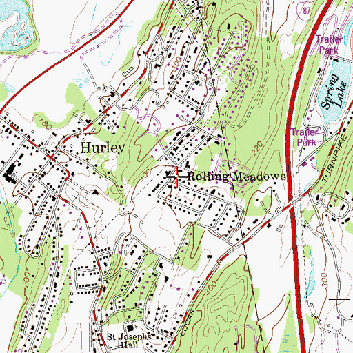 Topographic Map of Rolling Meadows, NY