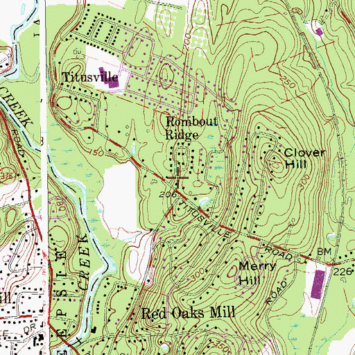 Topographic Map of Rombout Ridge, NY
