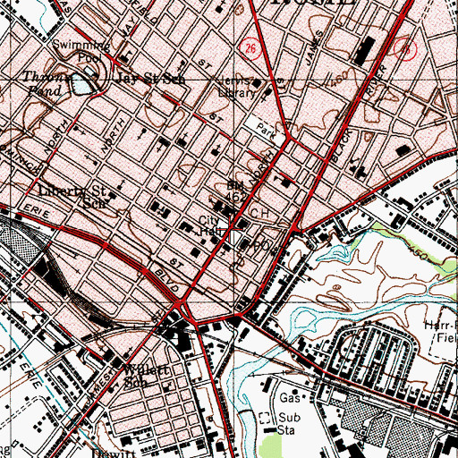 Topographic Map of Rome, NY