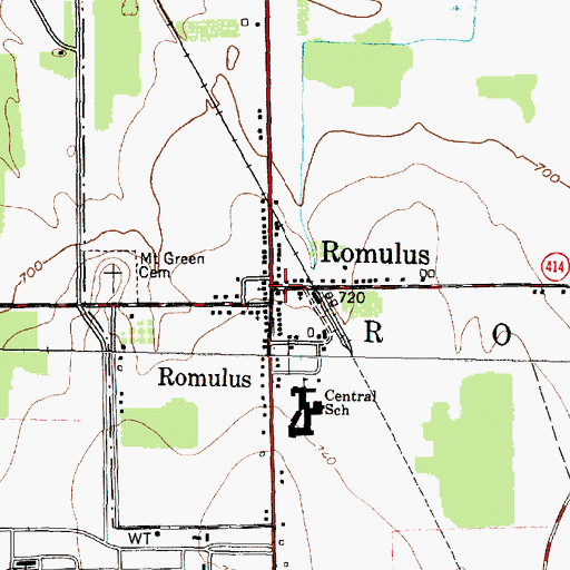 Topographic Map of Romulus, NY