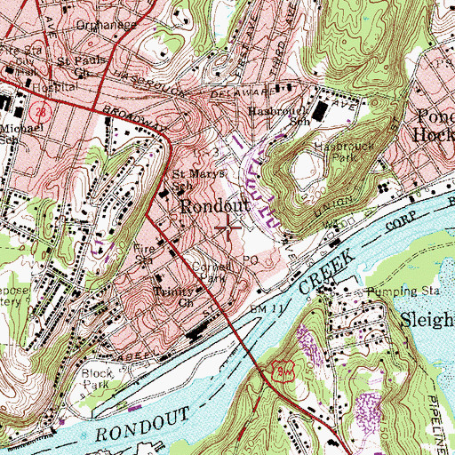 Topographic Map of Rondout, NY