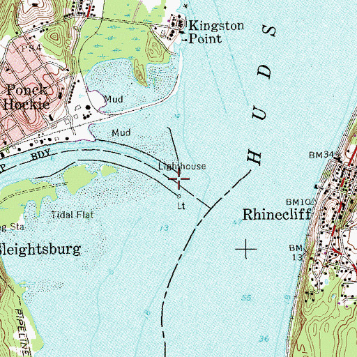Topographic Map of Rondout Creek, NY
