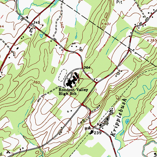 Topographic Map of Rondout Valley High School, NY