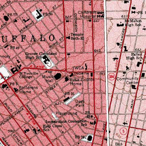 Topographic Map of Rosa Coplon Home, NY