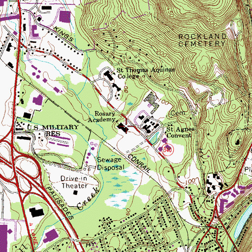 Topographic Map of Rosary Academy, NY