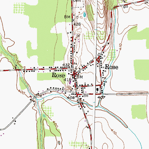 Topographic Map of Rose, NY
