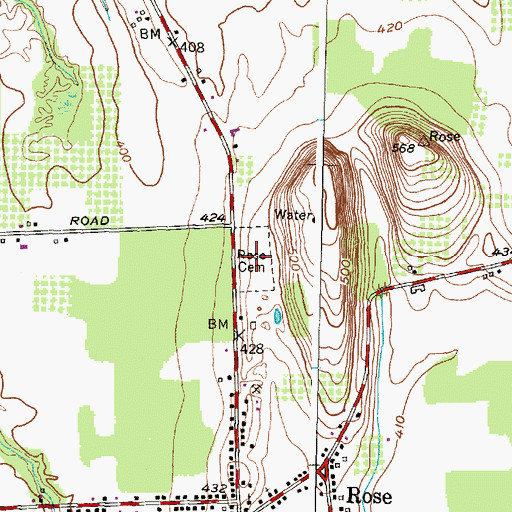 Topographic Map of Rose Cemetery, NY