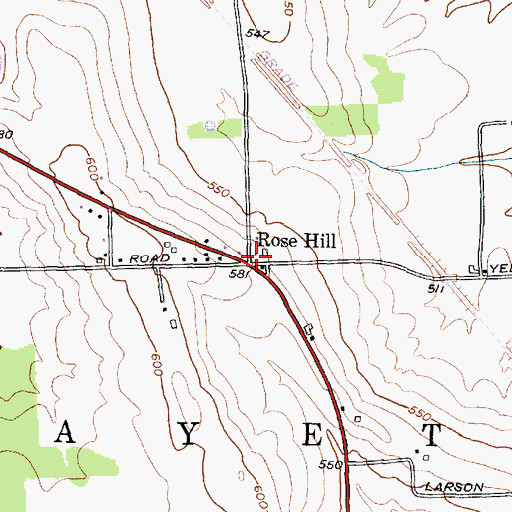 Topographic Map of Rose Hill, NY