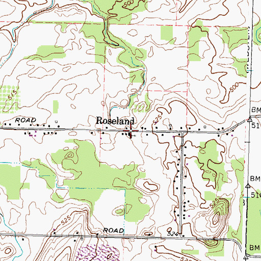 Topographic Map of Roseland, NY