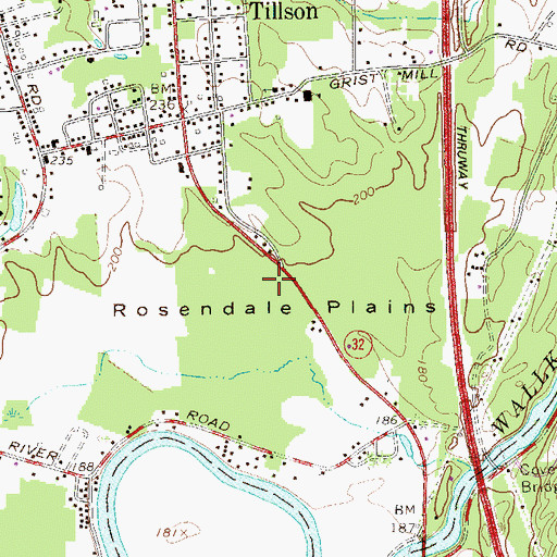 Topographic Map of Rosendale Plains, NY