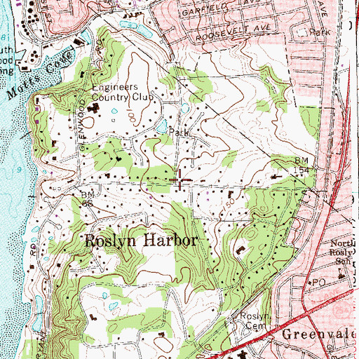 Topographic Map of Roslyn Harbor, NY