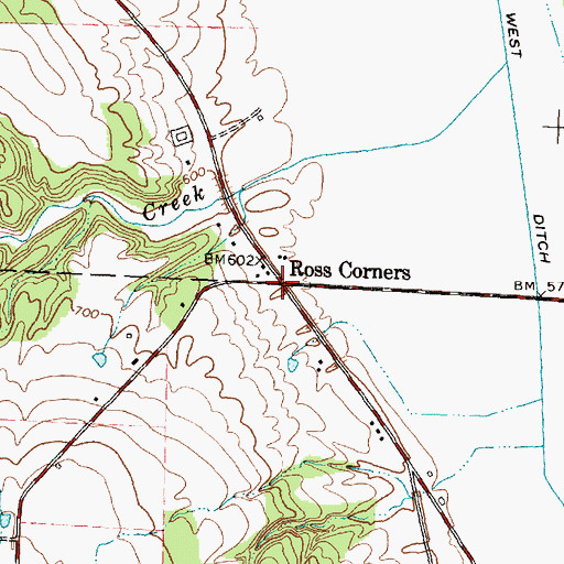 Topographic Map of Ross Corners, NY