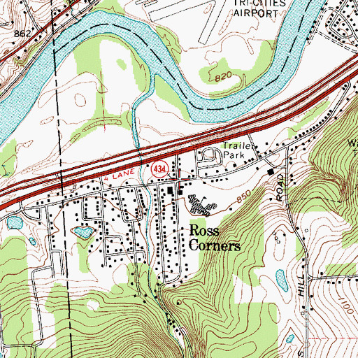 Topographic Map of Ross Corners, NY