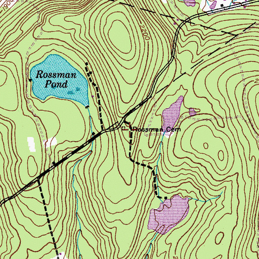 Topographic Map of Rossman Cemetery, NY
