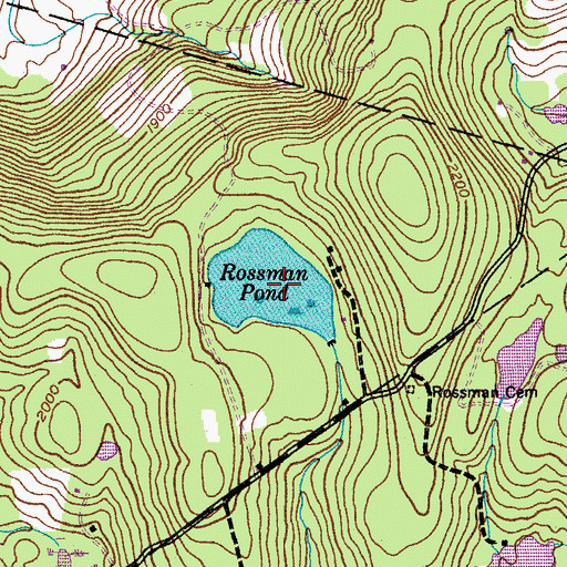 Topographic Map of Rossman Pond, NY