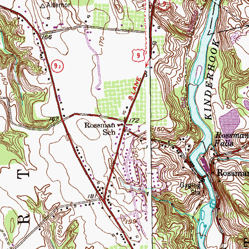 Topographic Map of Rossman School, NY