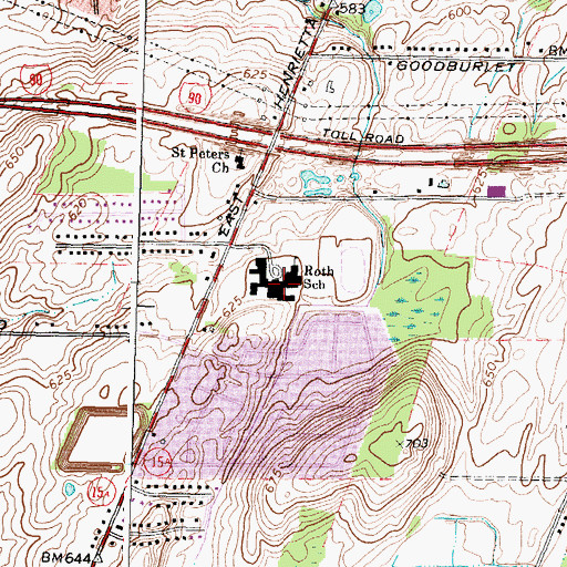 Topographic Map of Charles H Roth Middle School, NY