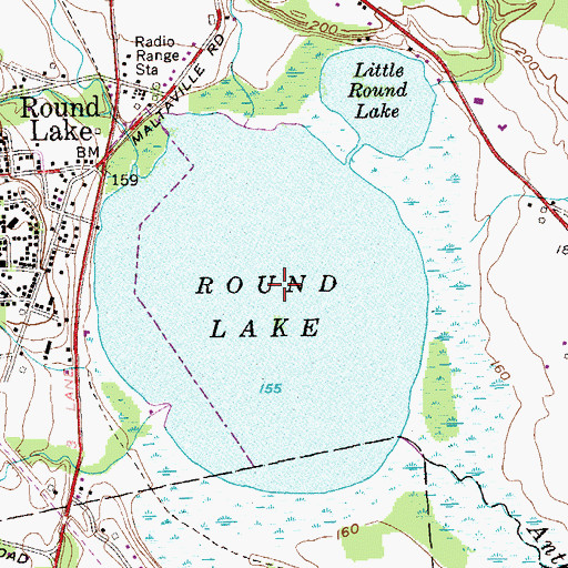 Topographic Map of Round Lake, NY