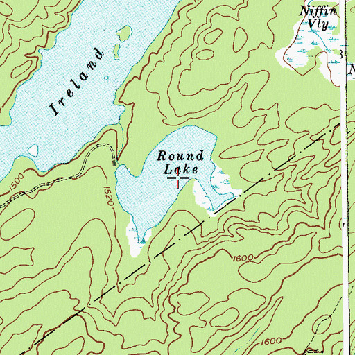 Topographic Map of Round Lake, NY