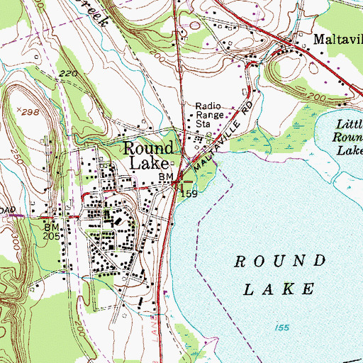 Topographic Map of Round Lake, NY