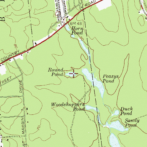 Topographic Map of Round Pond, NY