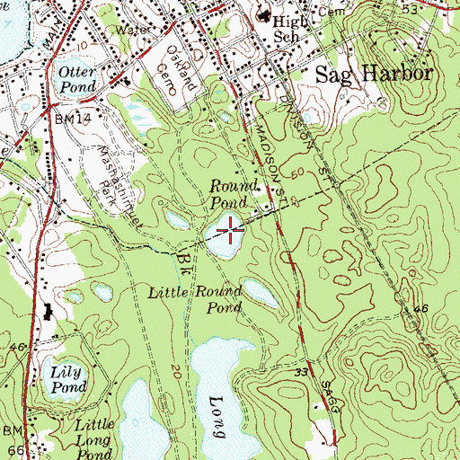 Topographic Map of Round Pond, NY