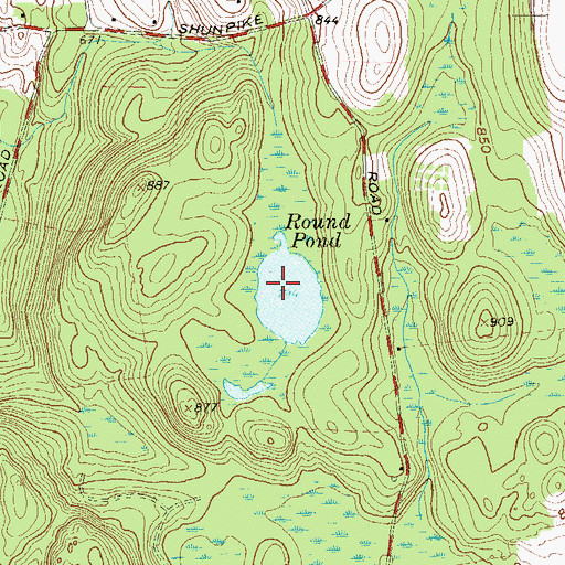 Topographic Map of Round Pond, NY