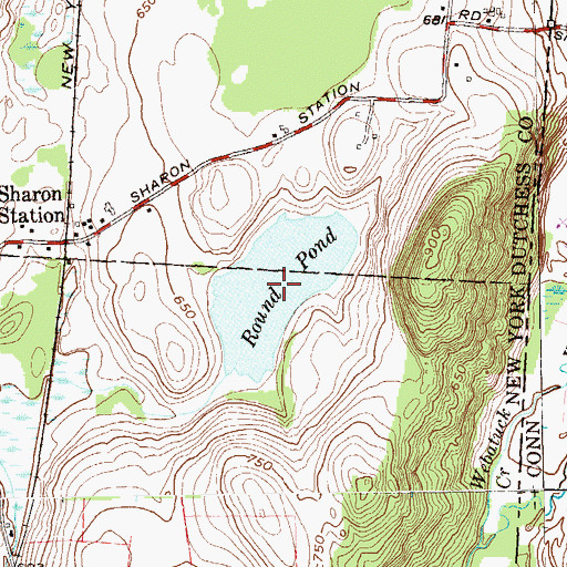 Topographic Map of Round Pond, NY