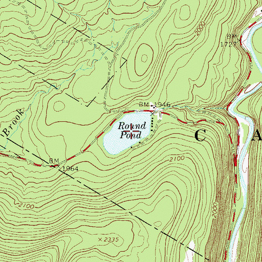 Topographic Map of Round Pond, NY