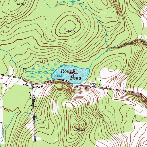 Topographic Map of Round Pond, NY