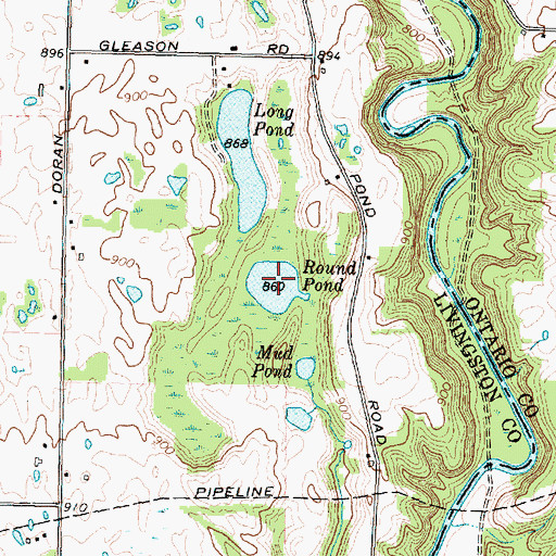 Topographic Map of Round Pond, NY