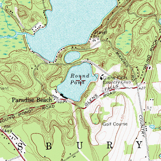 Topographic Map of Round Pond, NY