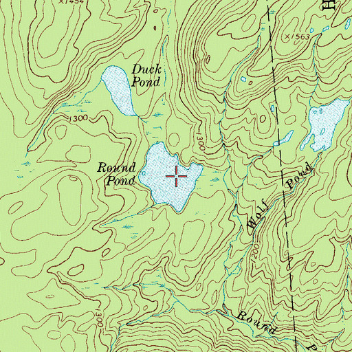 Topographic Map of Round Pond, NY