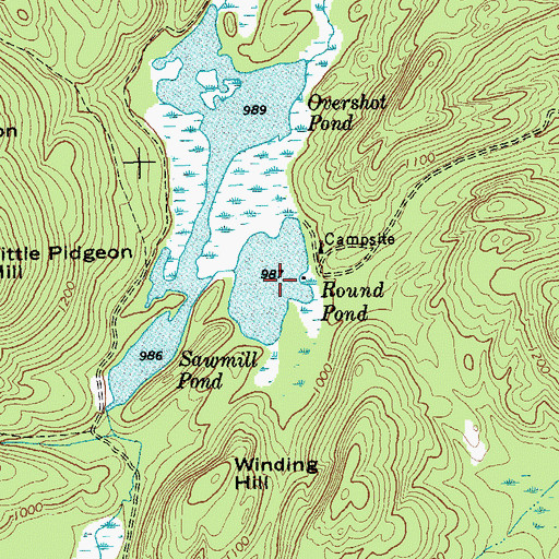 Topographic Map of Round Pond, NY